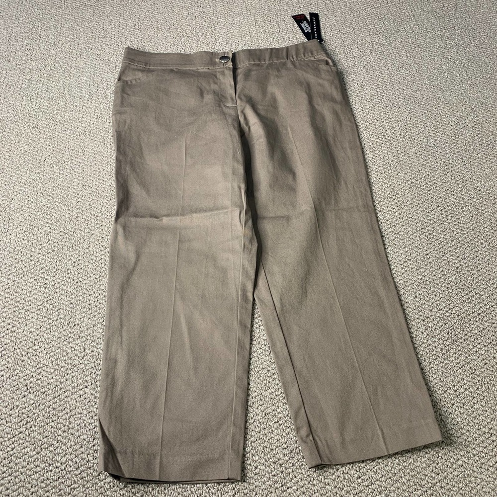 Counterparts Womens Pants Size 10 Brown Straight Leg Slimming Sensations Cropped